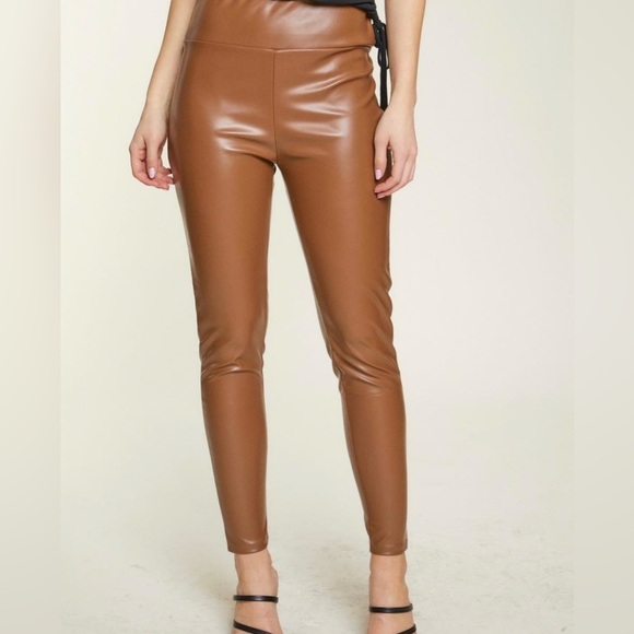 The Unbranded Brand Pants - Women’s Brown Leather Leggings new